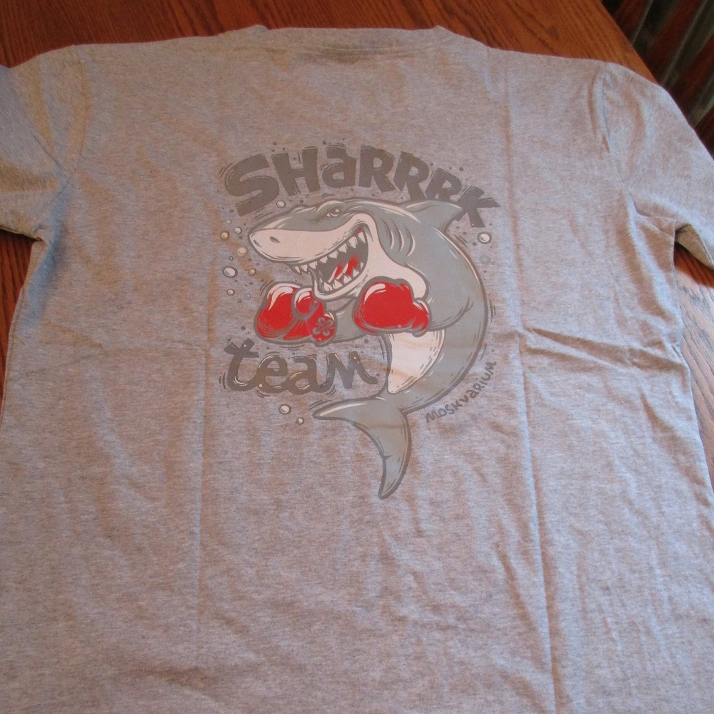 Mens  New Gray Tee Shirt Shark Team Logo 2 XL